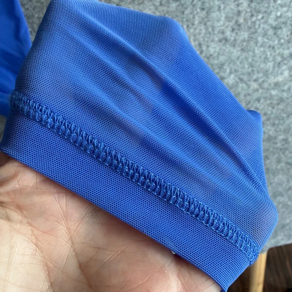 Alo Yoga Siren Leggings Royal Blue Ruched Mesh Activewear Womens Small W54649